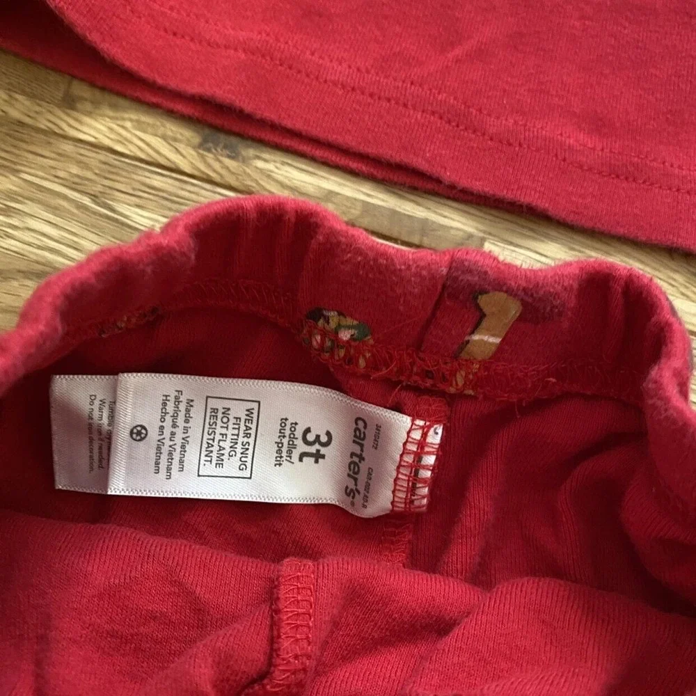 Carter's Santa's Sidekick Two Piece Pajamas Size 3t